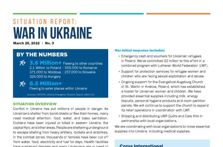 Situation Report No. 3: War in Ukraine