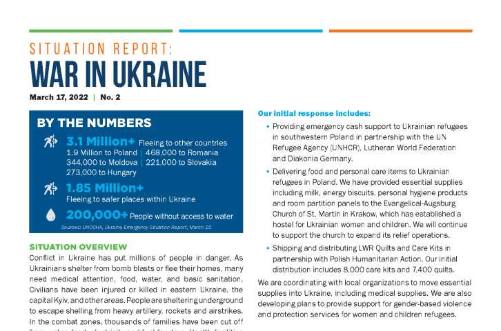 Situation Report No. 2: War in Ukraine
