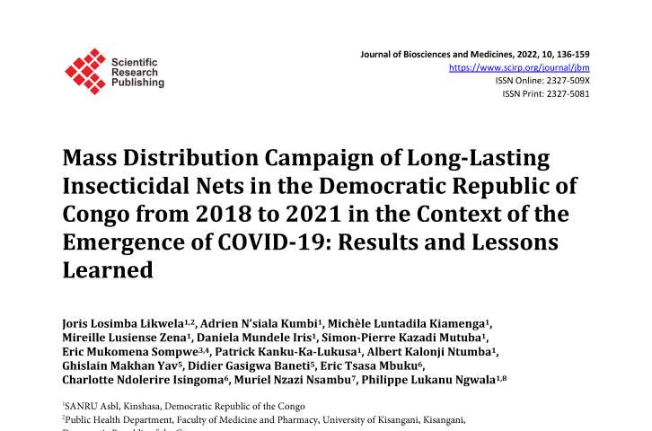 Mass Distribution Campaign of Long-Lasting Insecticidal Nets in the Democratic Republic of Congo from 2018 to 2021 in the Context of the Emergence of COVID-19: Results and Lessons Learned